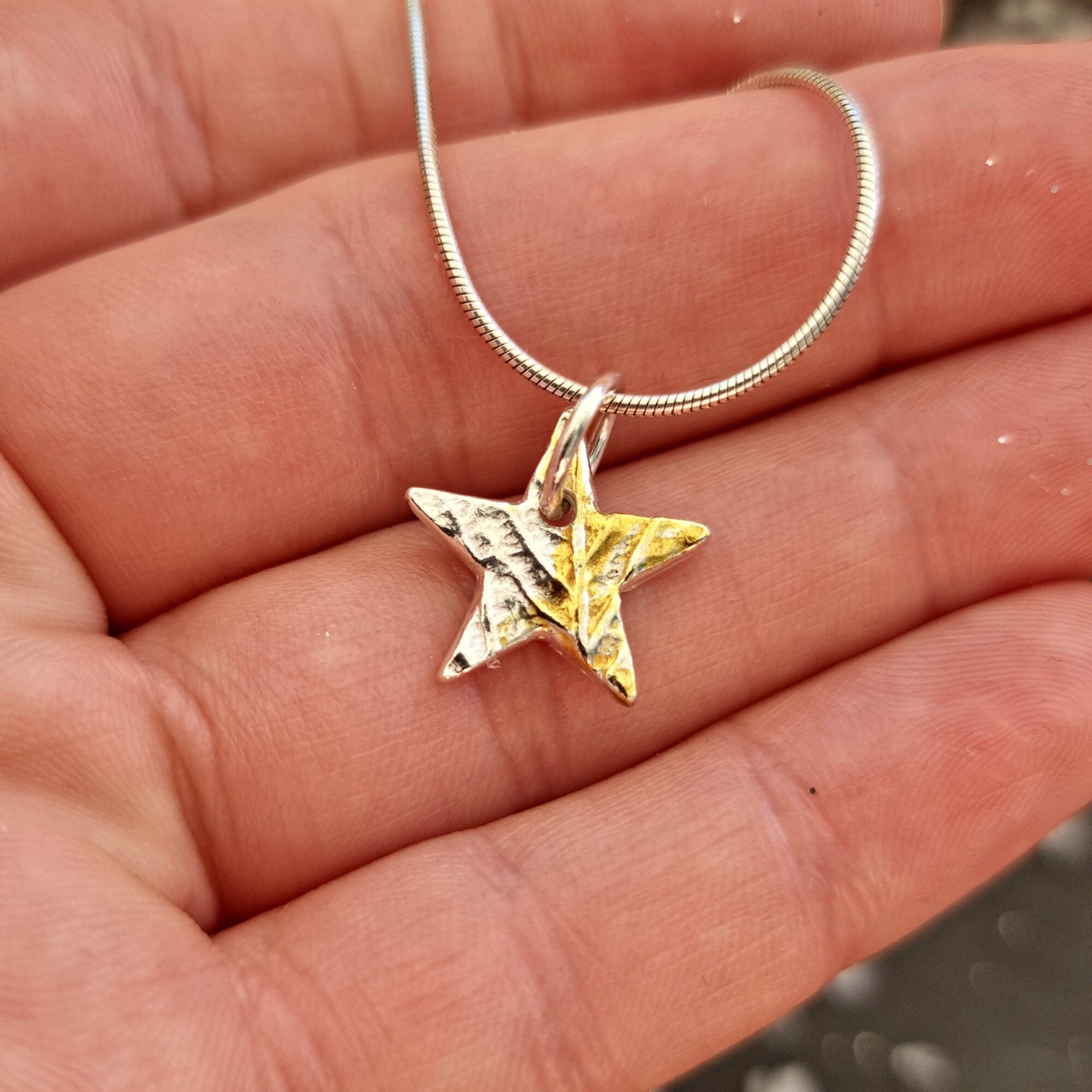 Silver and gold Star Necklace