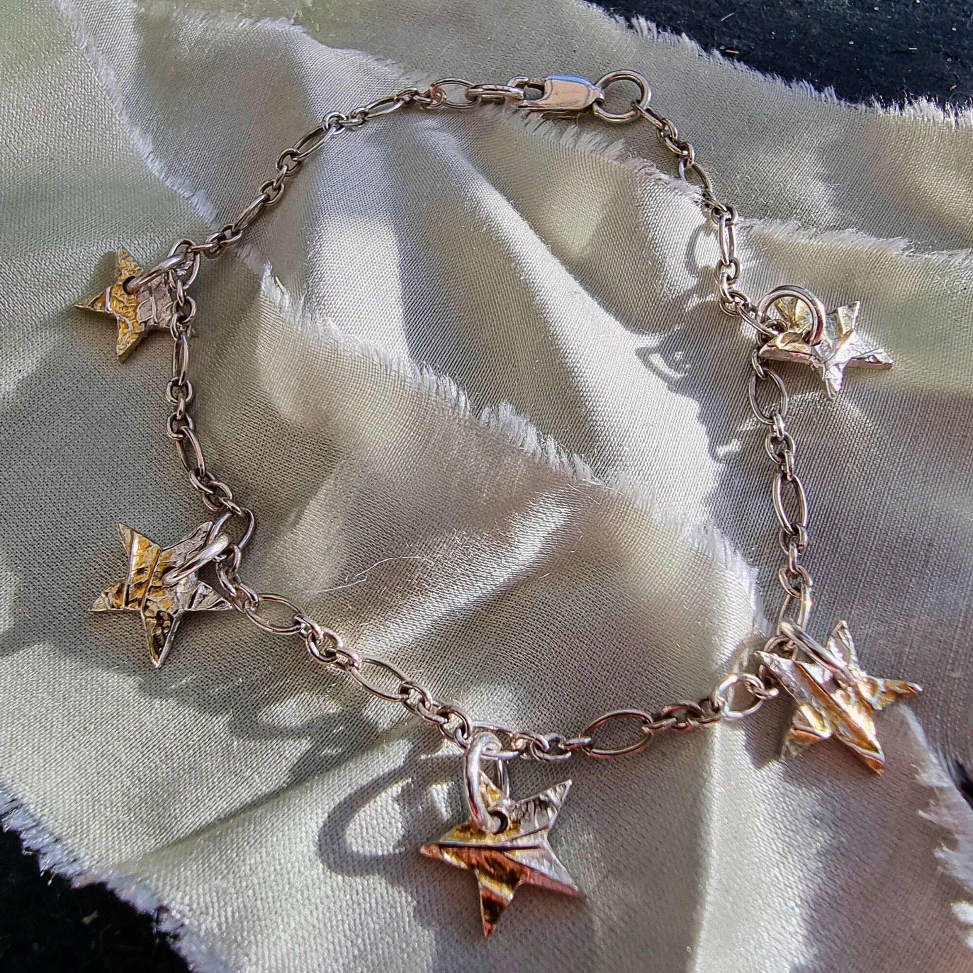 Silver and Gold Multi Star Bracelet
