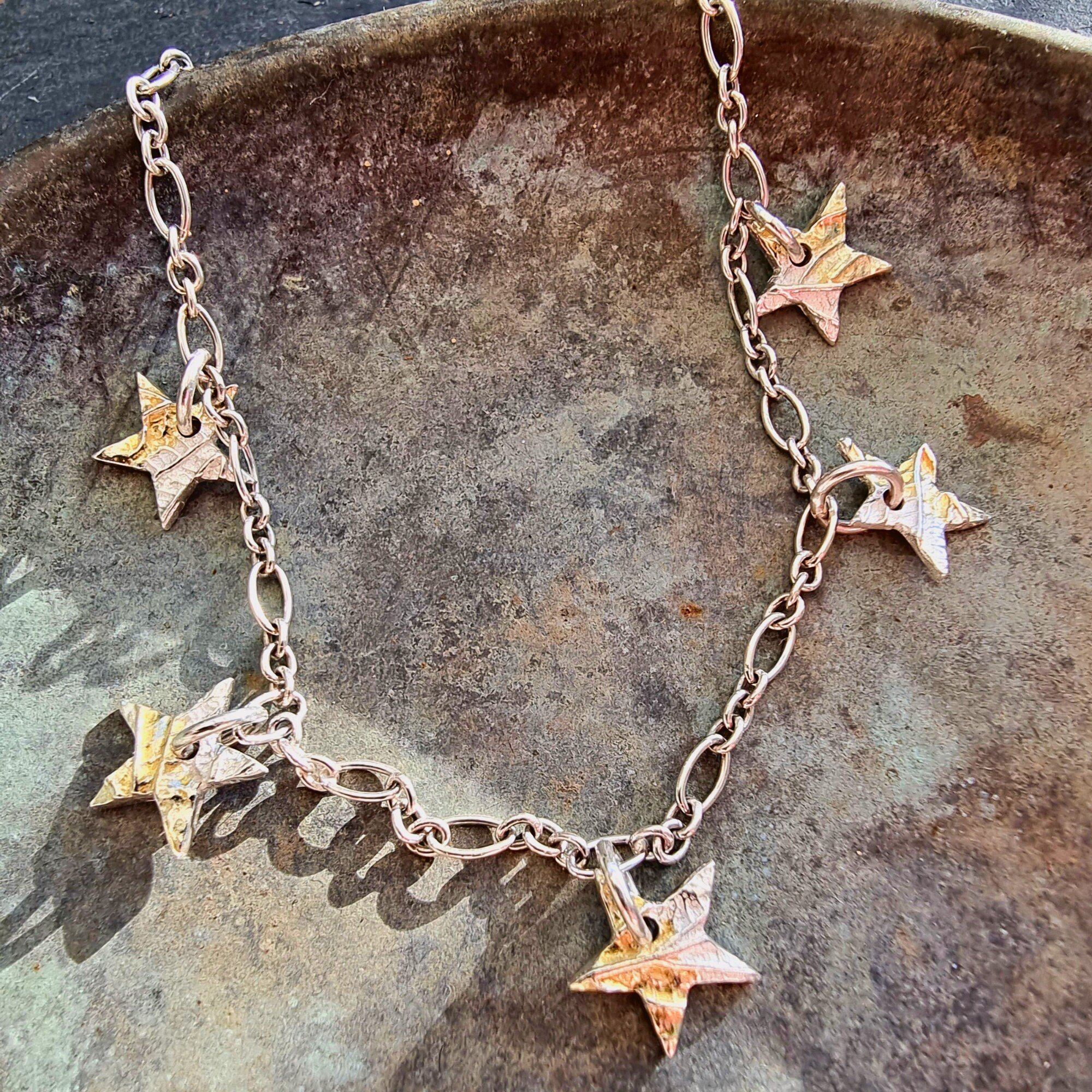 Silver and Gold Multi Star Bracelet