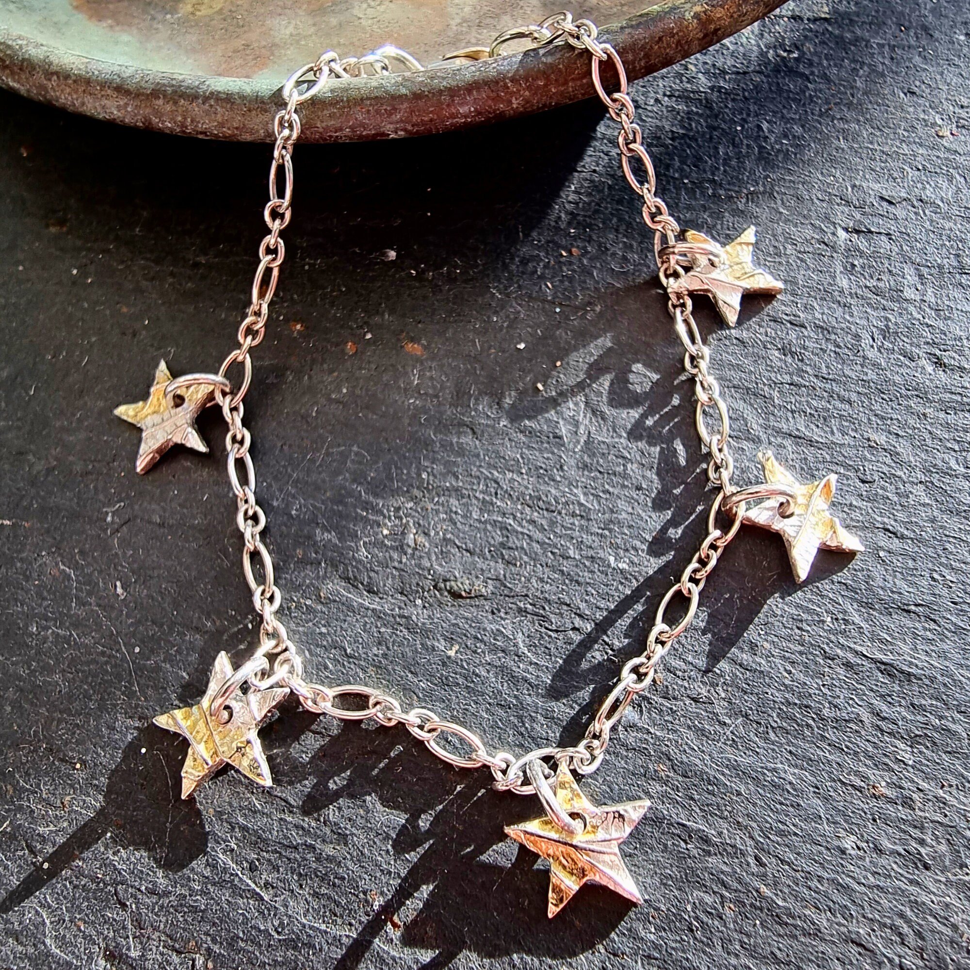 Silver and Gold Multi Star Bracelet