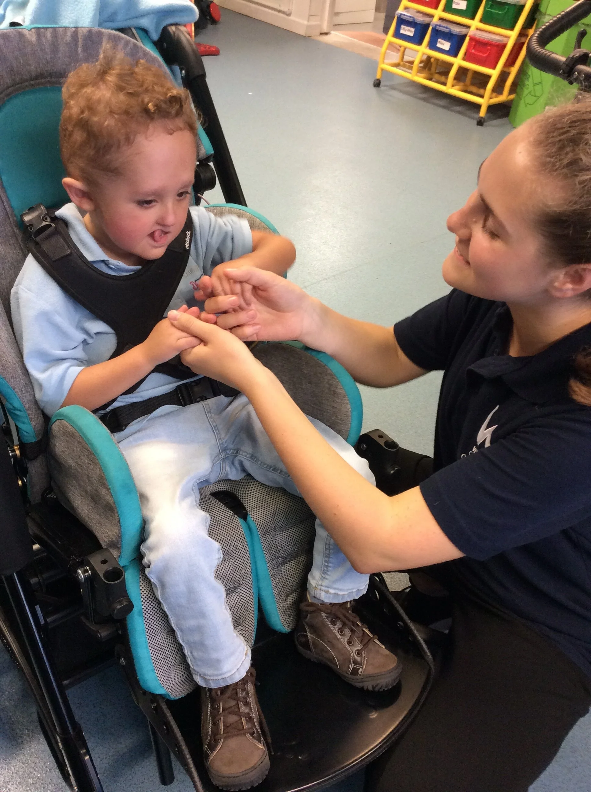 Young boy in the classroom at Langside school
