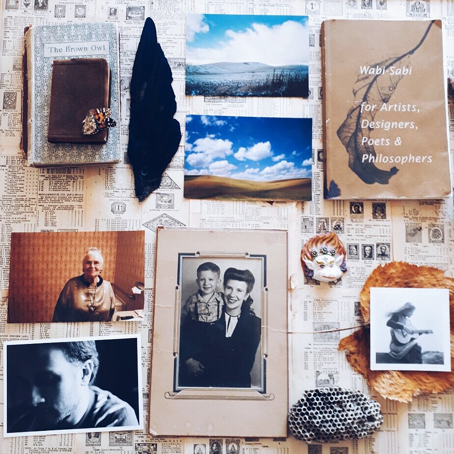 a love of books, family, fall leaves, feathers and the landscape of my youth in Palouse , WA - you know, typical artist stuff...:-))