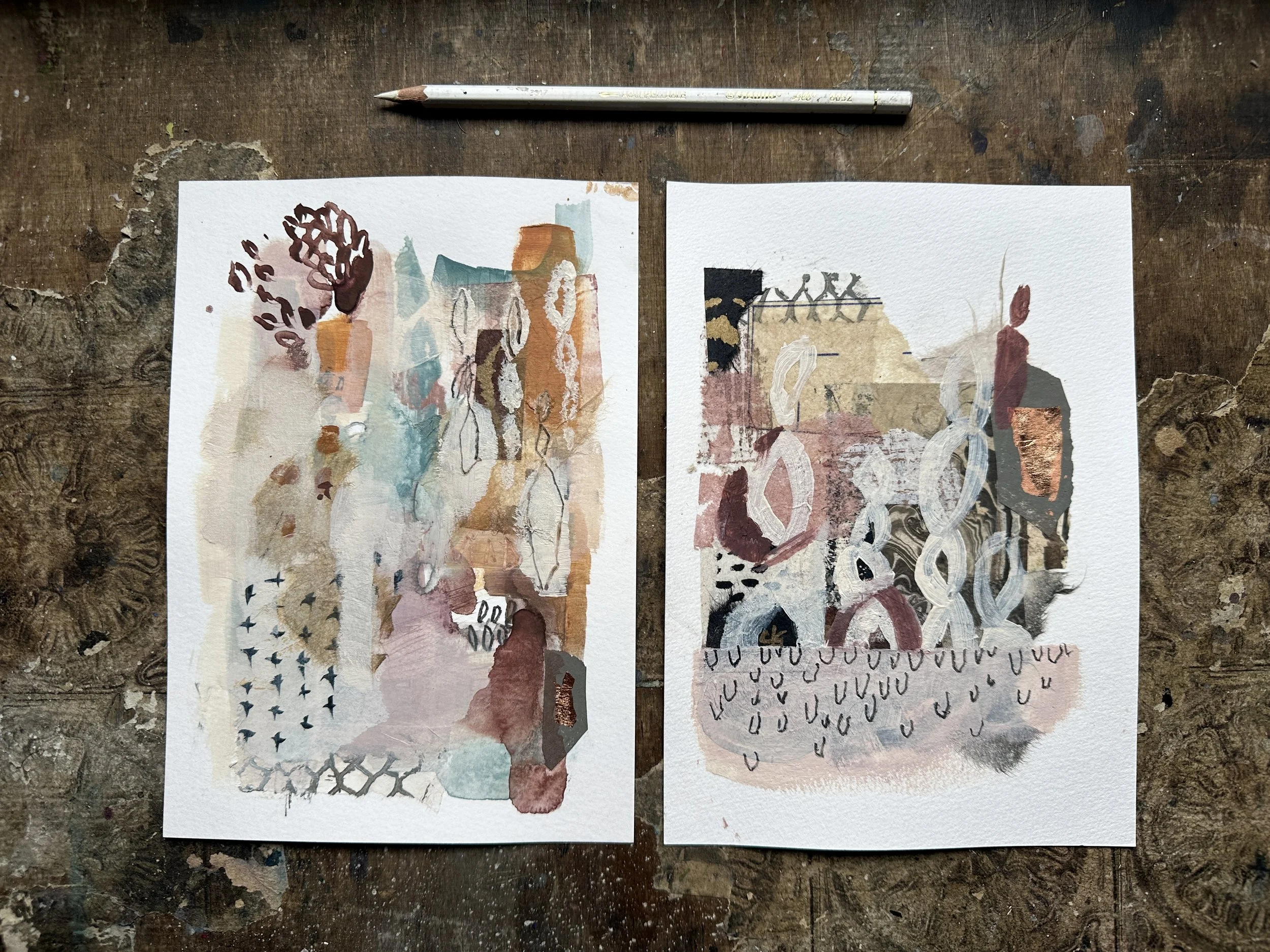 Mini Abstract Study Diptych I