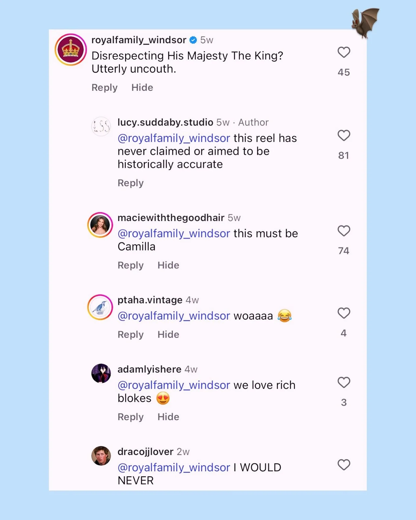 To mark 𝕳𝖆𝖑𝖑𝖔𝖜𝖊𝖊𝖓 here are some spooooky online encounters I have had. As I was collecting the memorable comments together I realised that I, in fact, may be the spooky one after all. Oopsie daisy!!!