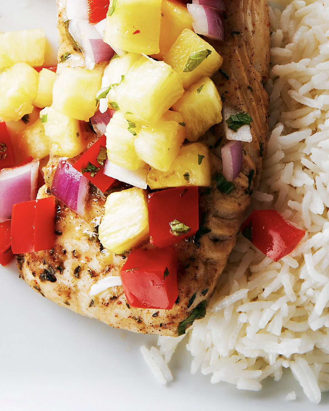 Jerk Cod With Pineapple Salsa And Coconut Rice Recipe Bite Me More