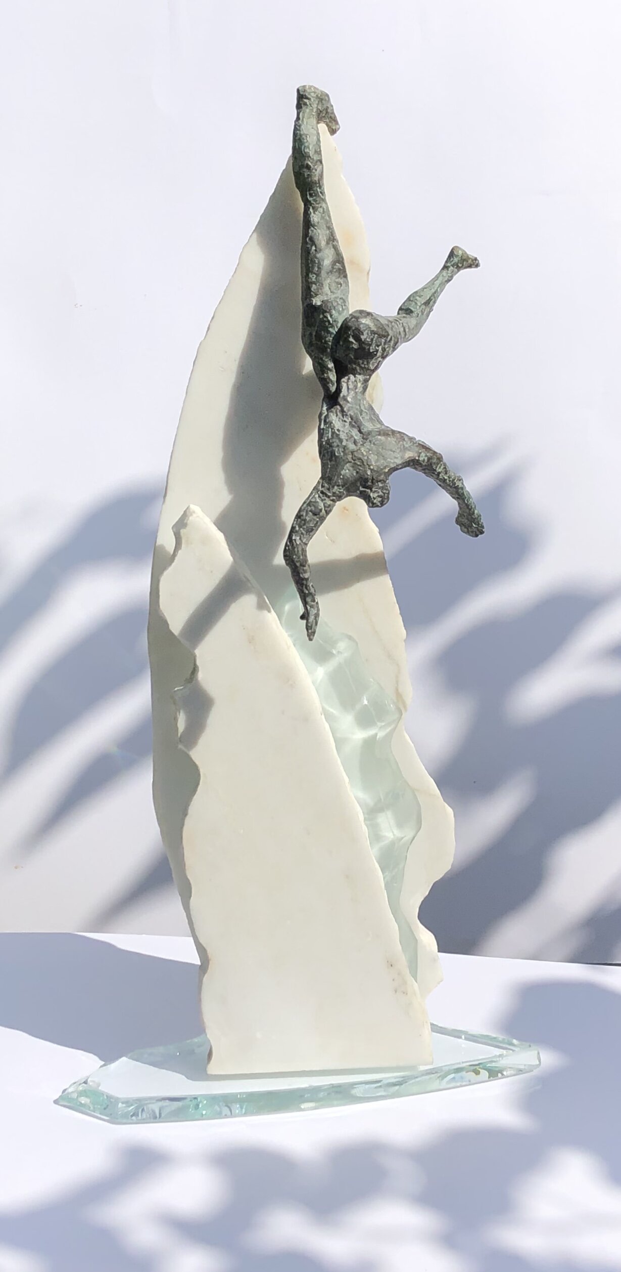 Girl. Bronze marble and glass