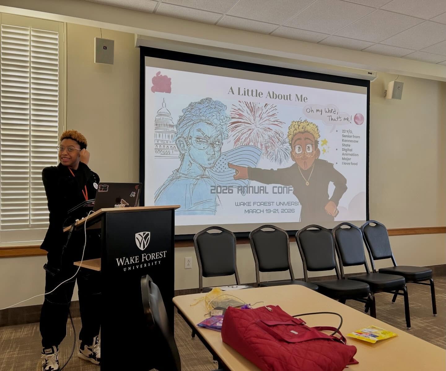 First-ever conference presentation is in the books for these amazing student creators! So proud of their work! @wgssouthorg #wgssouth26 @wfuwgss