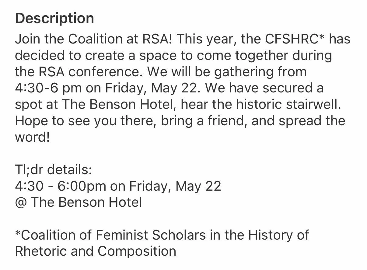 Any #wgs baddies at #rsa2026 in Portland? If so, check this out! 

#rsaportland #rhetoric #communication