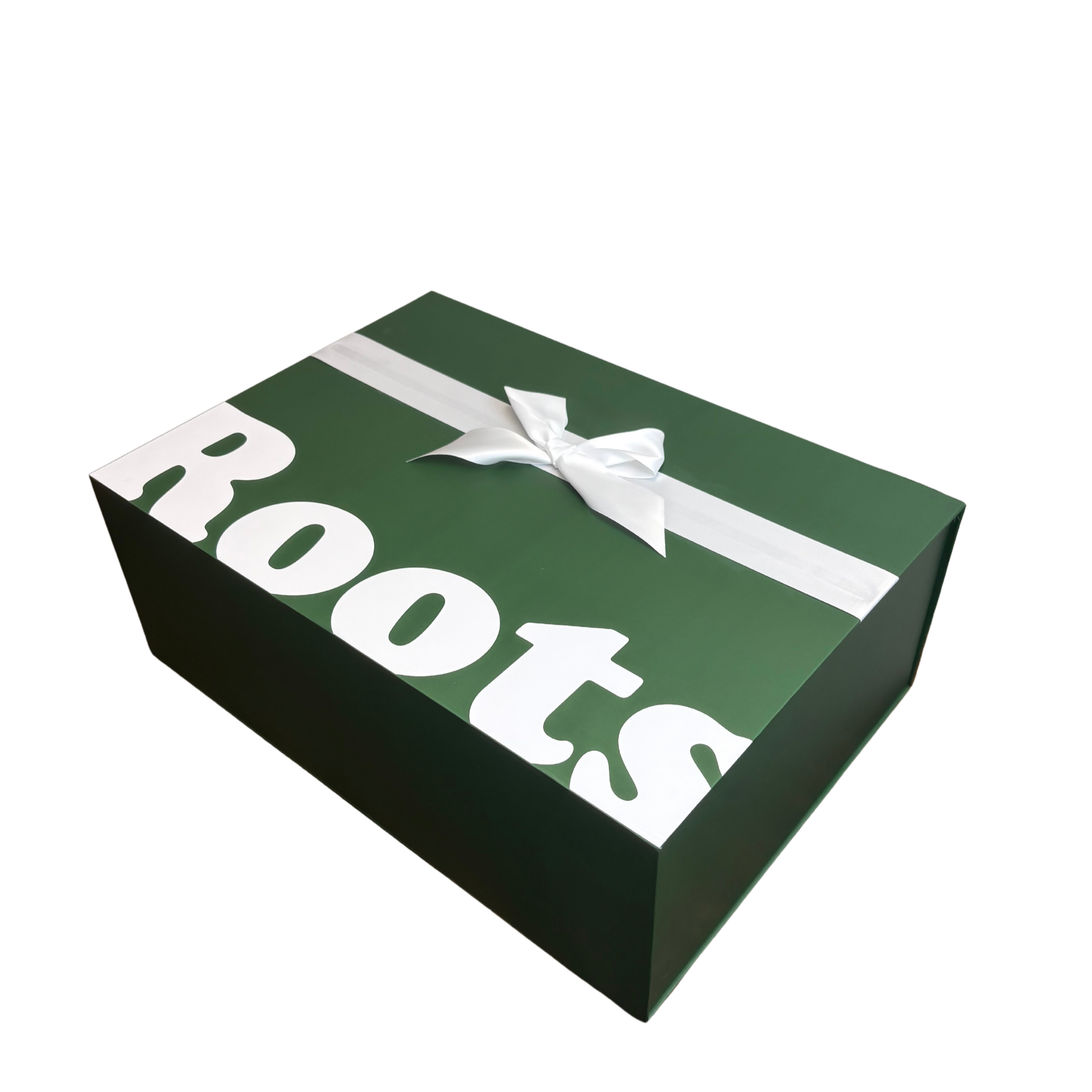 rectangular gift box with bow for roots brand paper hinge box with video box magnetic closure A&H packaging