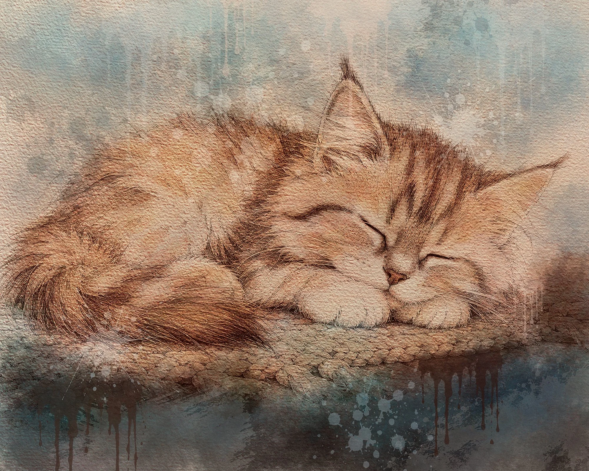 Sleeping Kitten on a Woven Mat-sm.jpg
