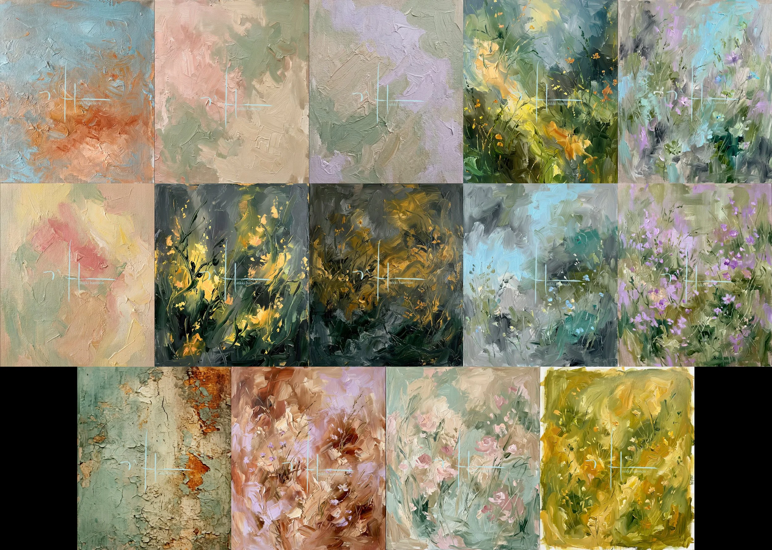 Oil Painted Backgrounds-Textures