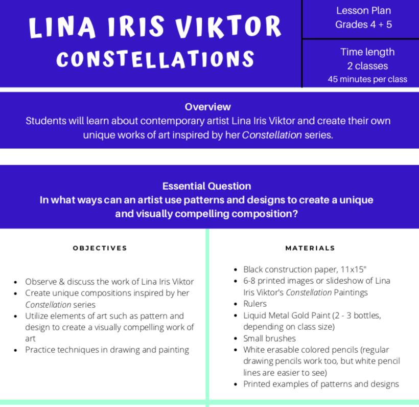 FREE Lina Iris Viktor's Constellations, Grades 4+5