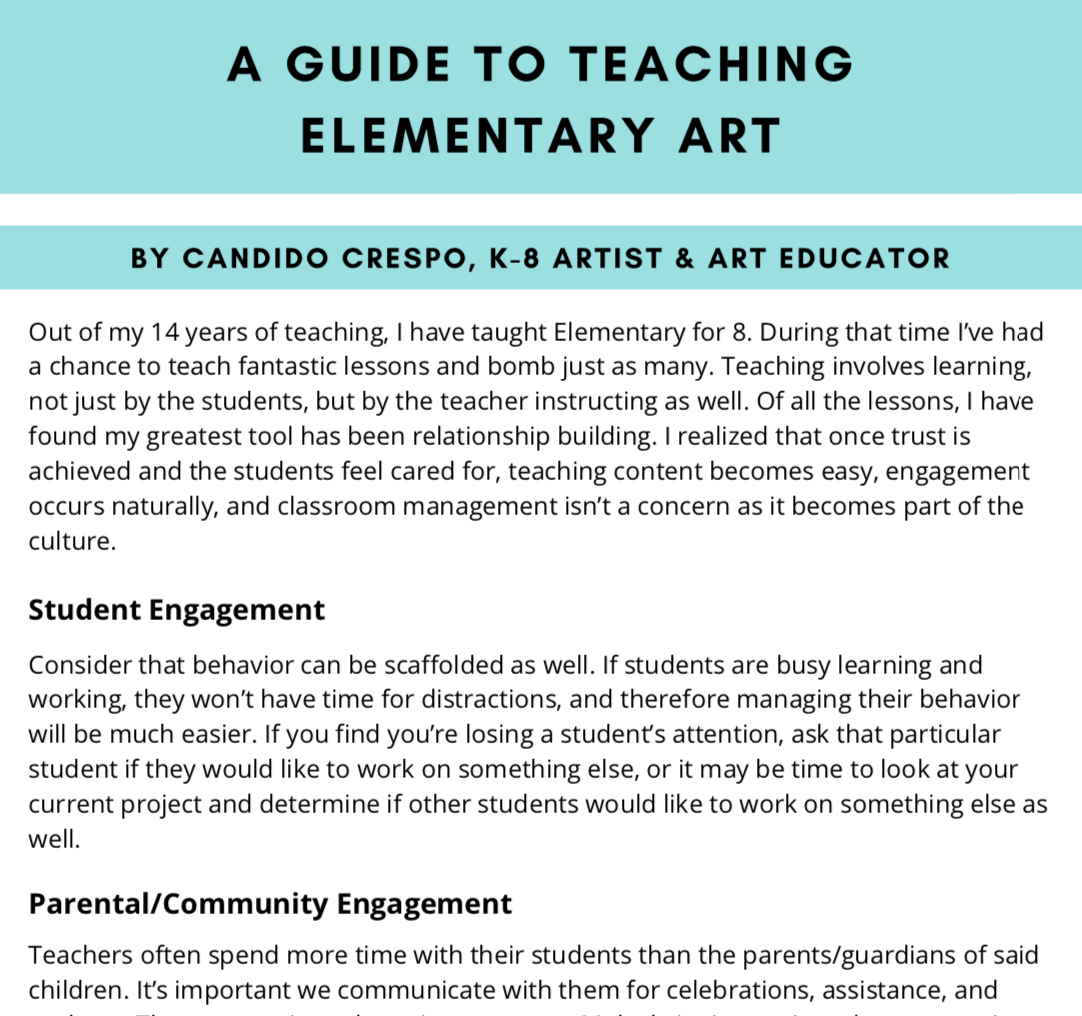 FREE A Guide to Teaching Elementary Art by Candido Crespo
