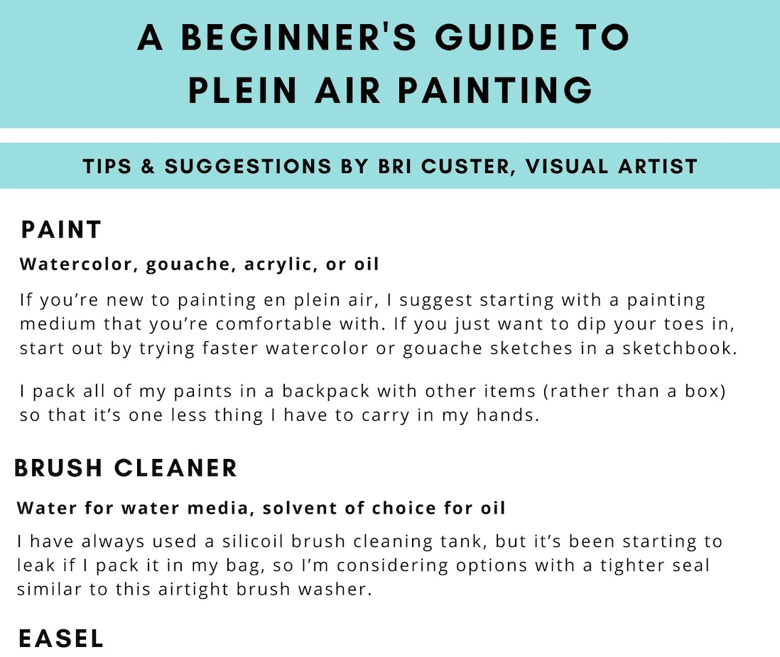 FREE A Beginner's Guide to Plein Air Painting by Bri Custer