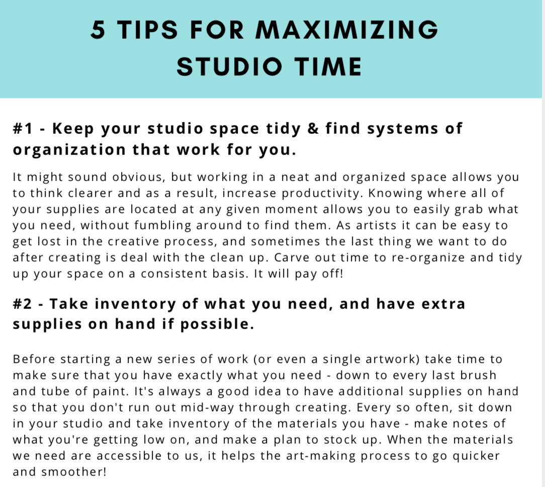 FREE  5 Tips for Maximizing Studio Time