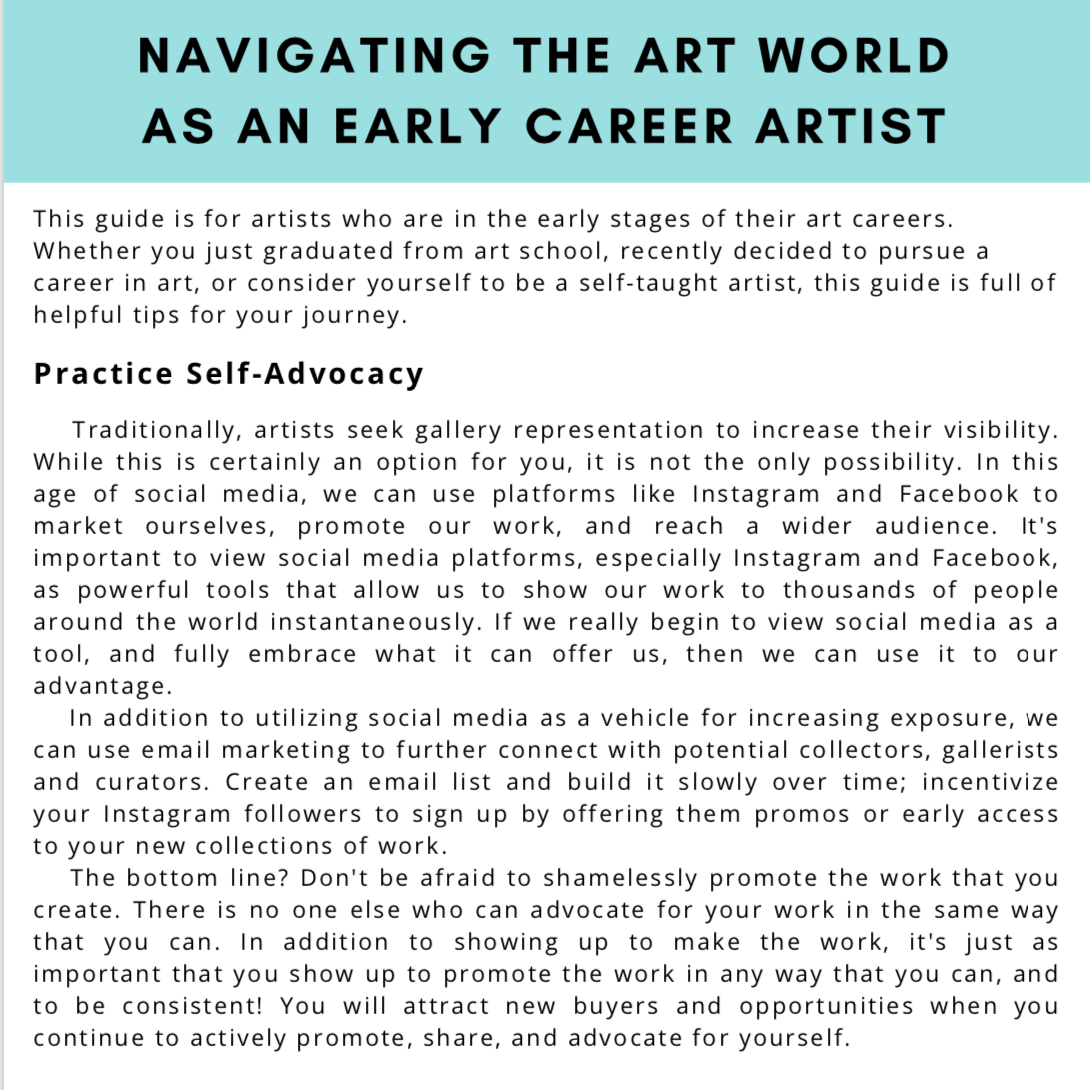 FREE Navigating the Art World as an Early Career Artist