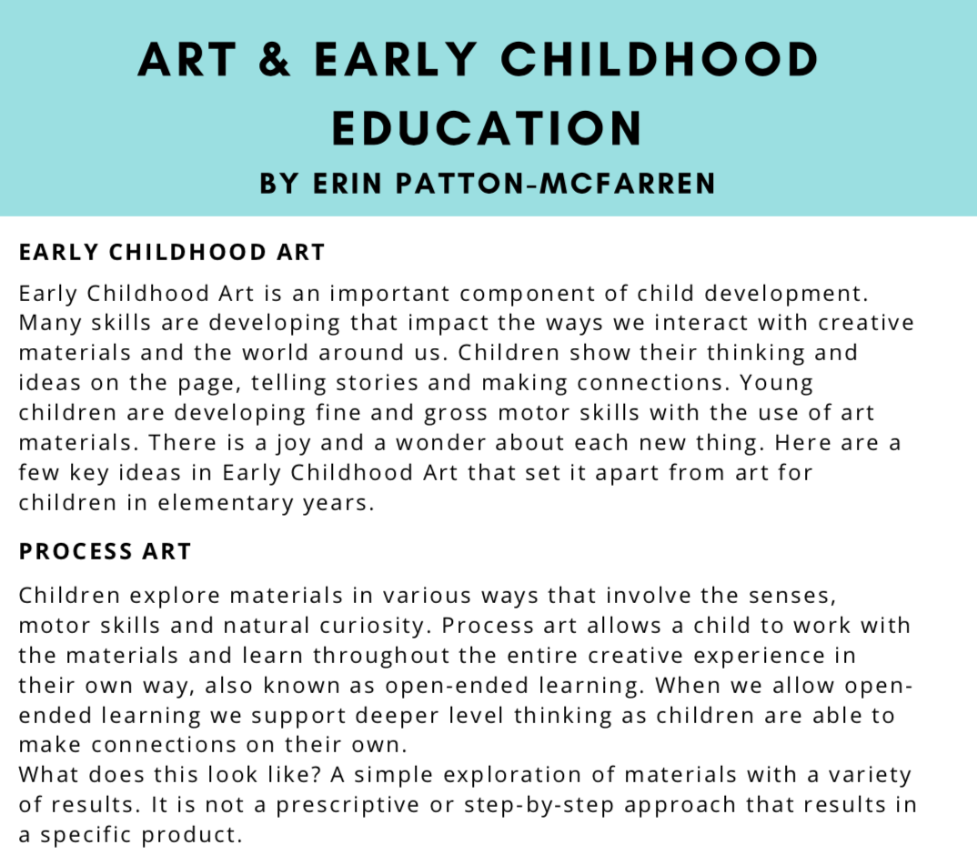 FREE Art &amp; Early Childhood Education