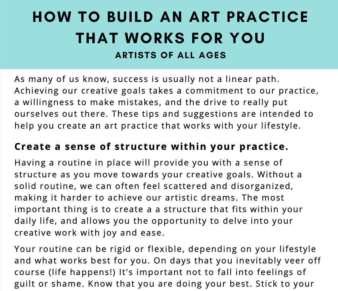 FREE How to Build an Art Practice That Works for You