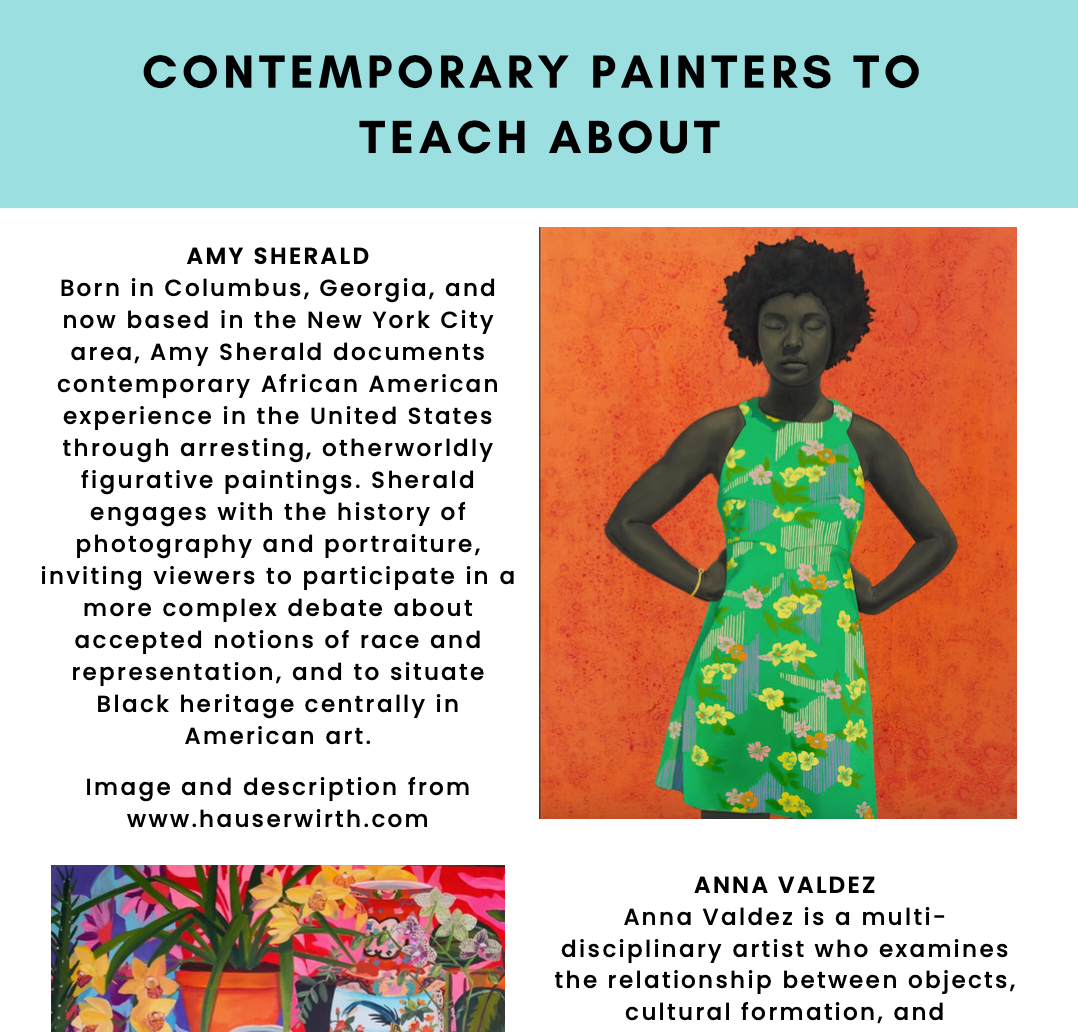 FREE Contemporary Painters to Teach About
