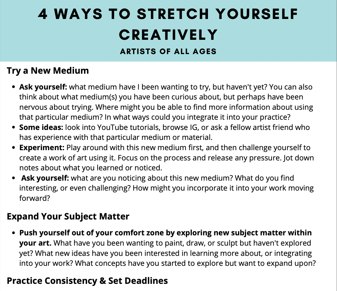 FREE 4 Ways to Stretch Yourself Creatively