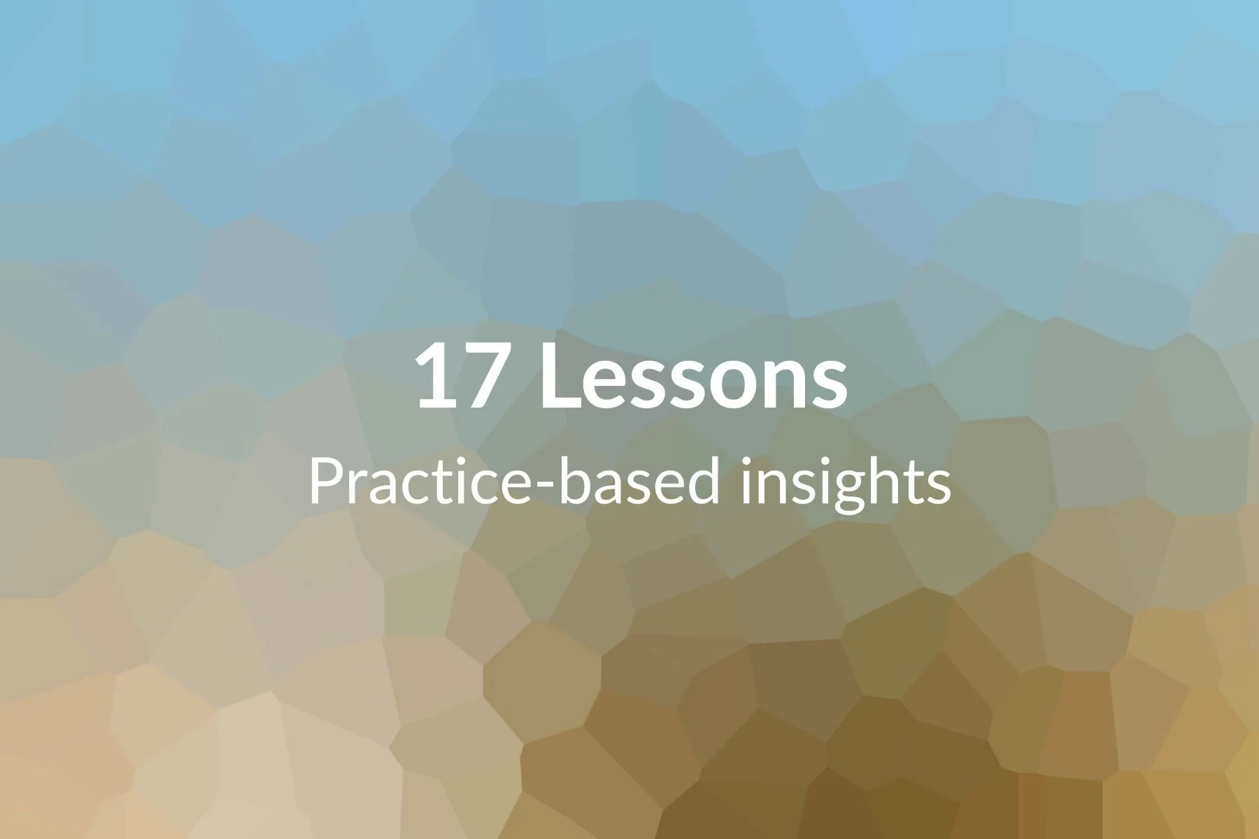 17 Lessons - Practice-based insights