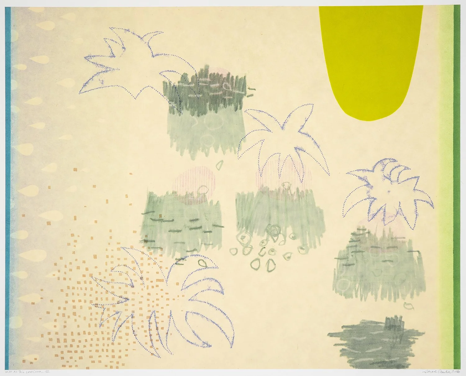 With All This Loveliness... III, 2026. Monotype, 16" x 20"

