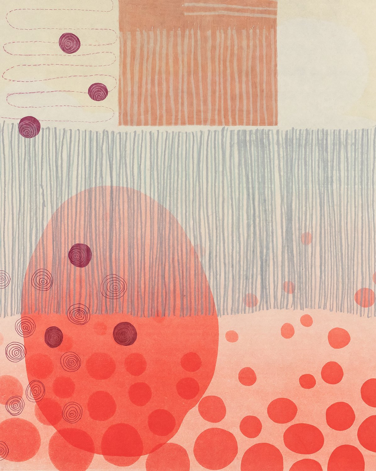 Infinite Guile XVII, 2023. Monotype, 20" x 16"