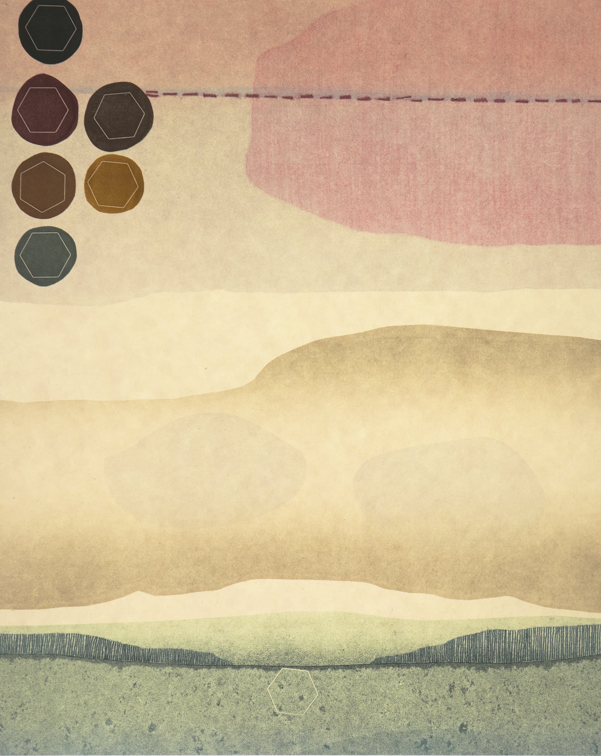 Sandia XVII, 2025. Monotype, 20" x 16"