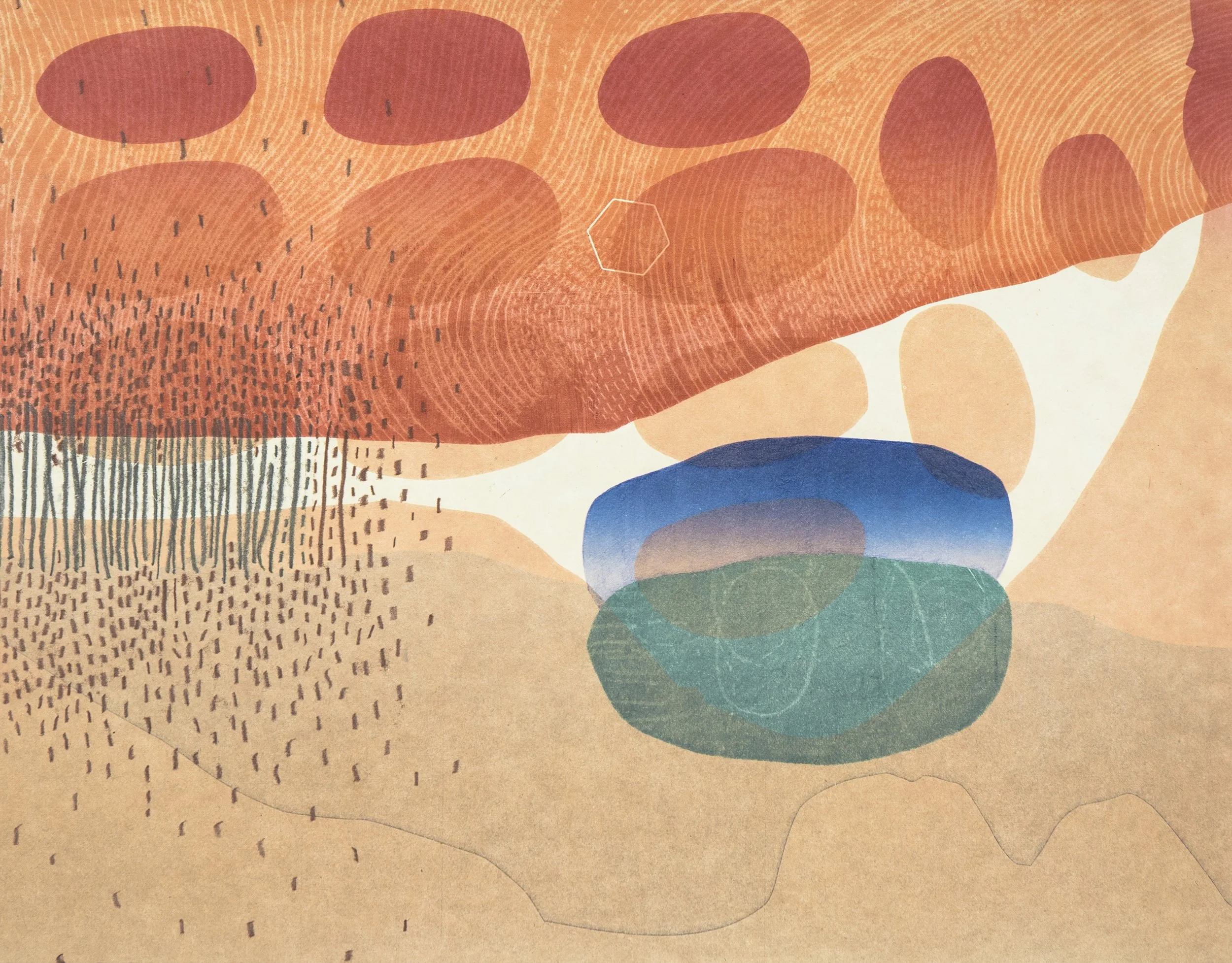 Sandia XXV, 2025. Monotype, 16" x 20"