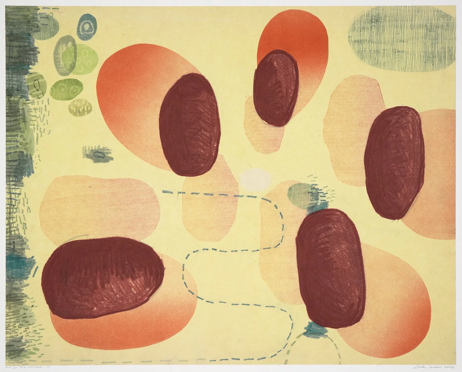 With All This Loveliness...II, 2026. Monotype, 16" x 20"
