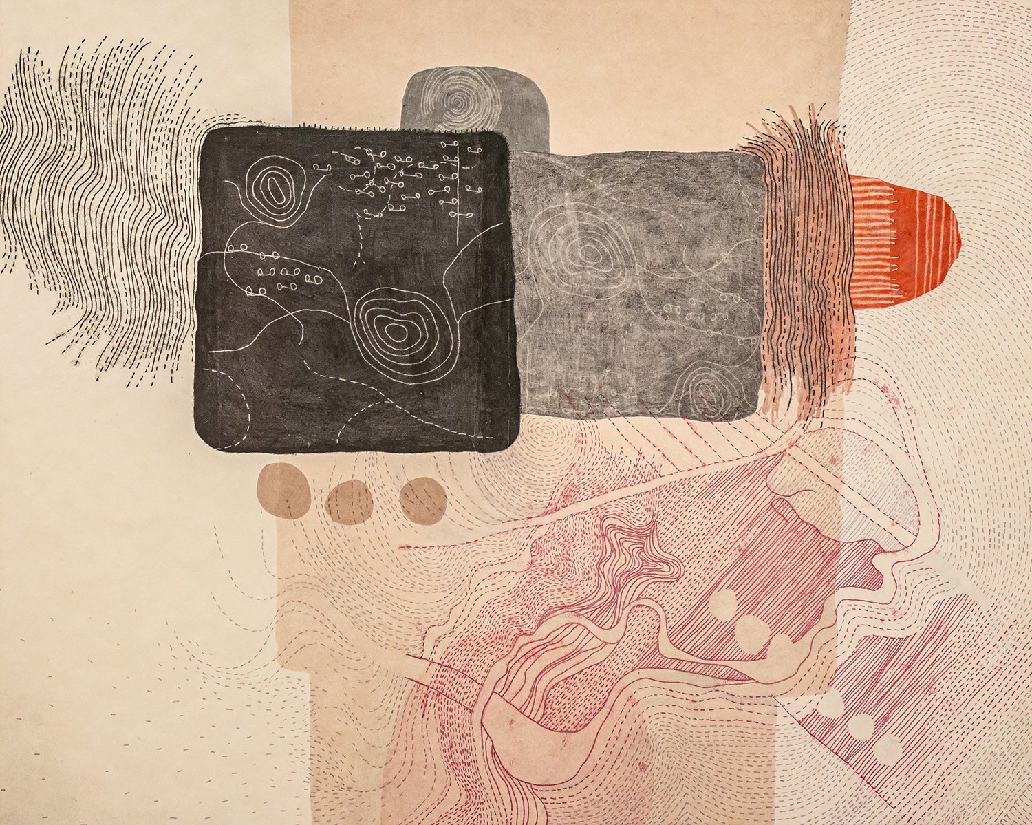 Brings Back the Time I, 2023. Monotype, 16" x 20"