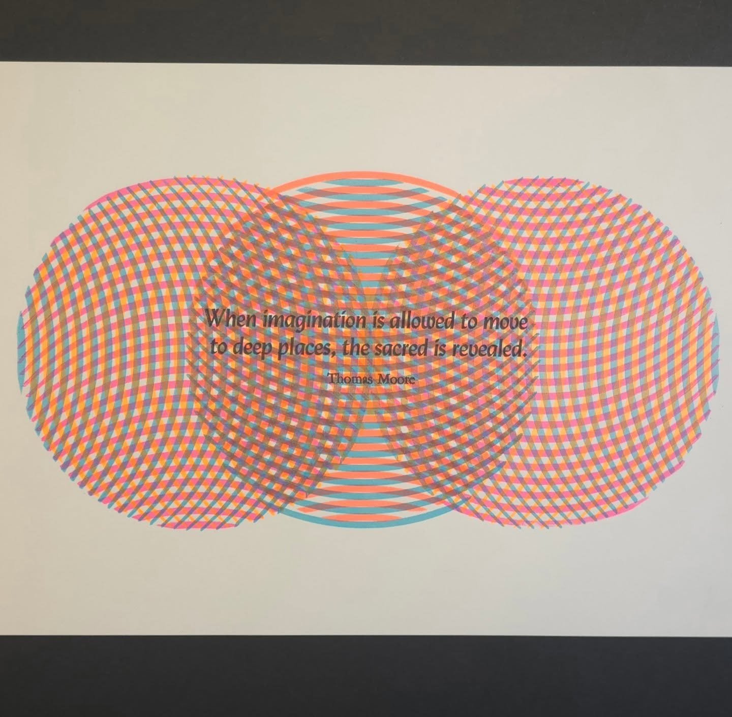 I've just been taking it easy for the past week and exploring with relief printing and  monoprinting with these colors. It's amazing how the sacred can come to life with a little bit of layering with these colors and some type to put it in the right 