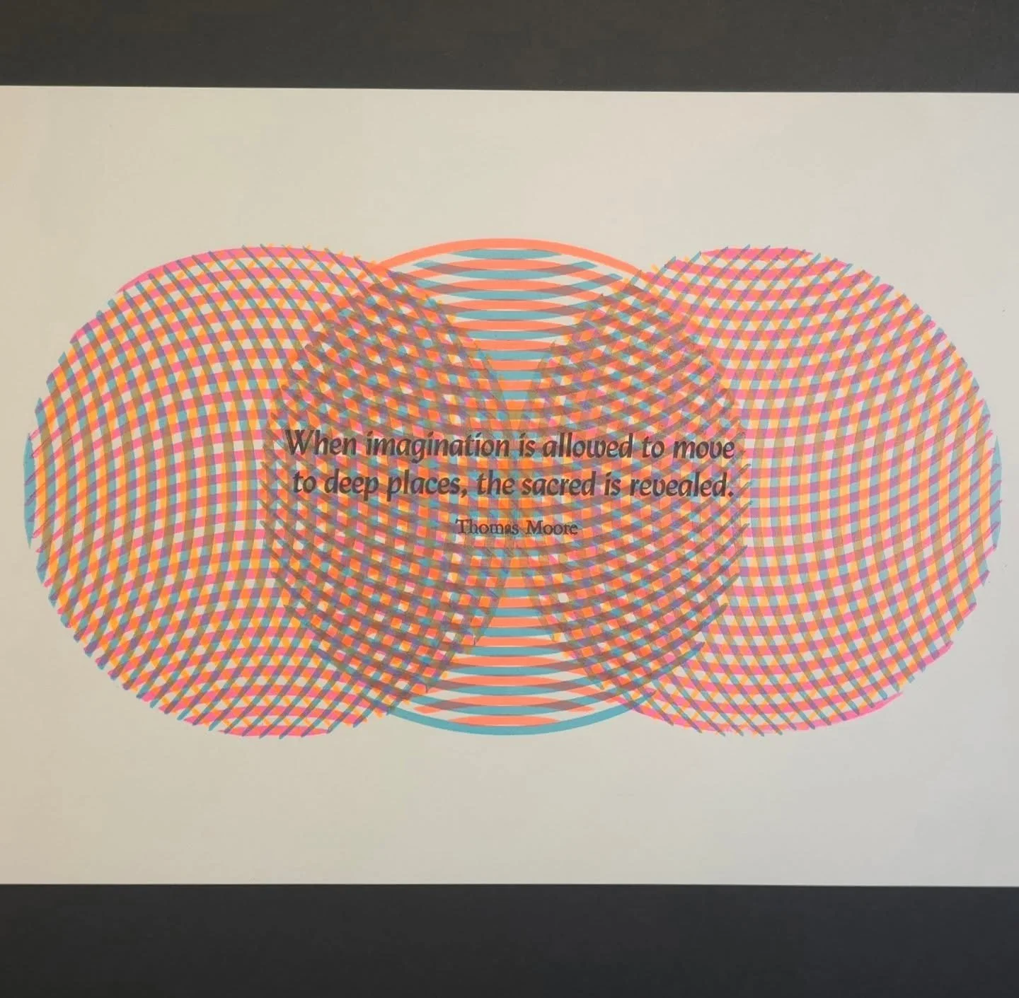 I've just been taking it easy for the past week and exploring with relief printing and  monoprinting with these colors. It's amazing how the sacred can come to life with a little bit of layering with these colors and some type to put it in the right 