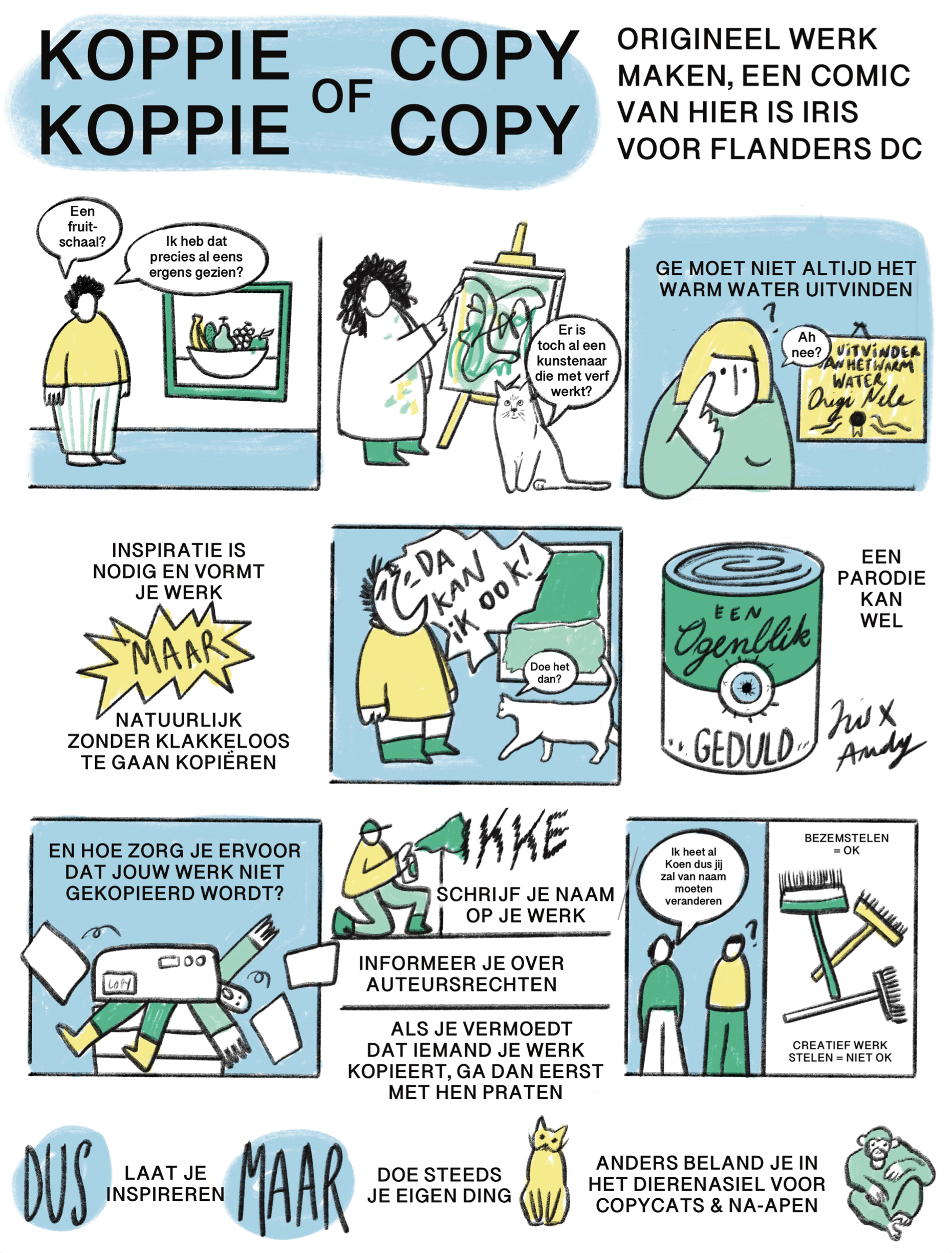 koppie of copy een cartoon over origineel werk voor Flanders dc