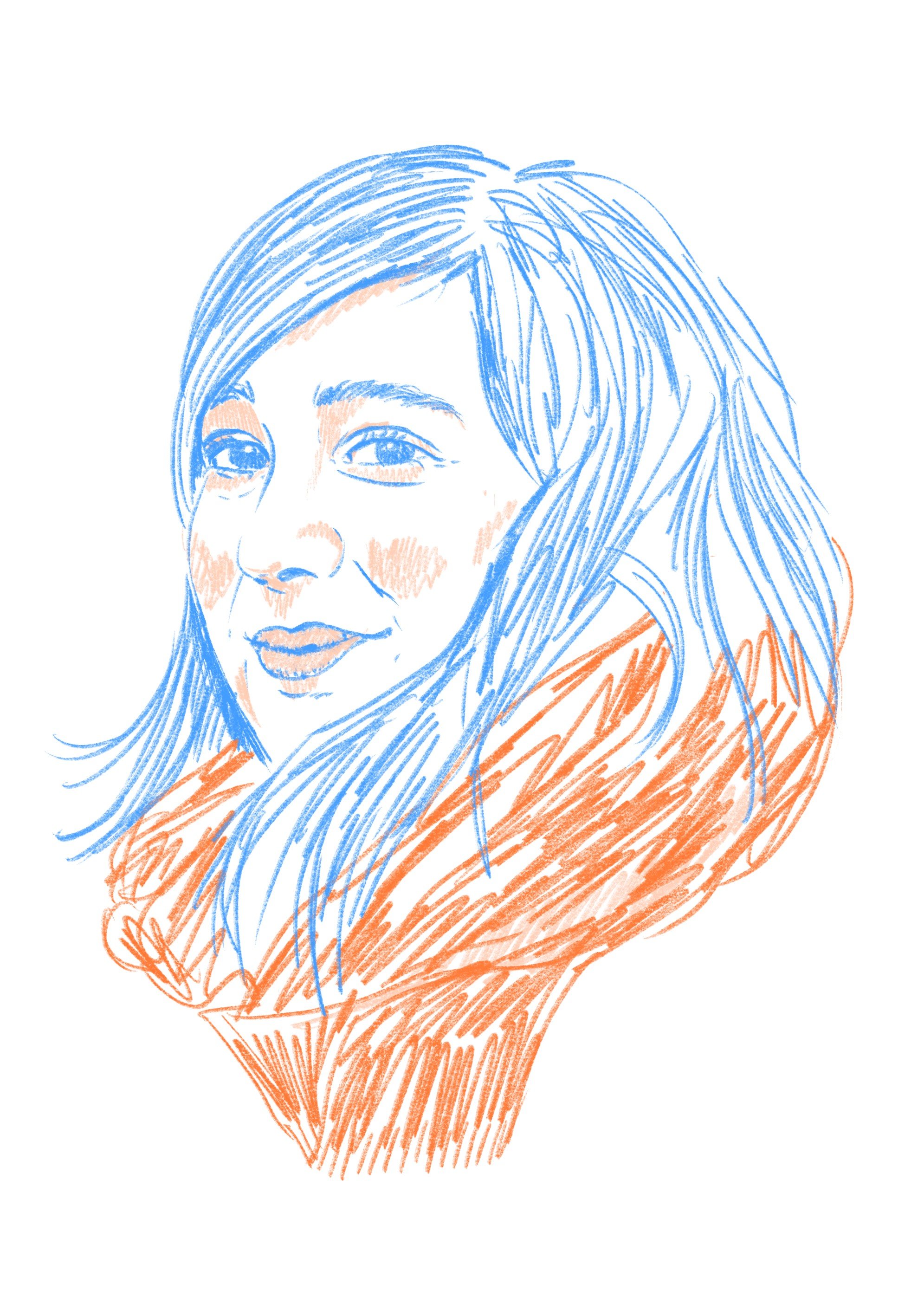 getekend portret voor liga voor mensenrechten