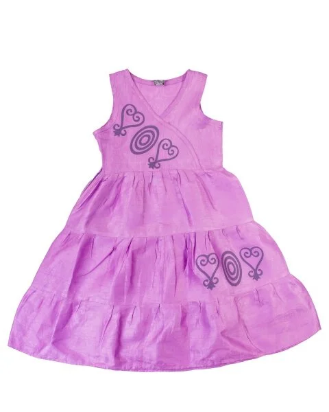 Girls Lavender & Purple Sleeveless Tiered A-Line Dress