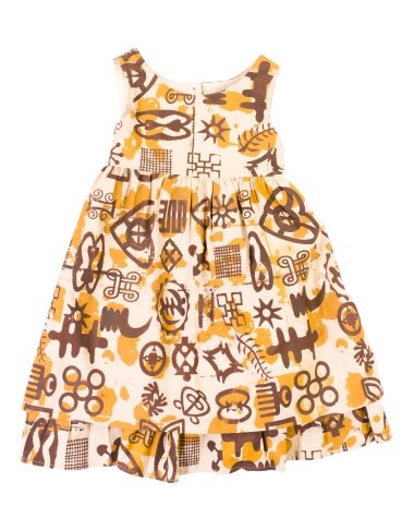 Girls Ivory, Brown & Gold Dress Two-Piece Set