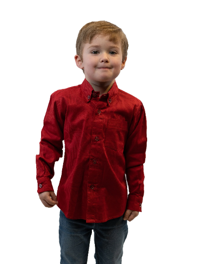 SHADER Button-Down African Fabric Kids Tucked Dress Shirt
