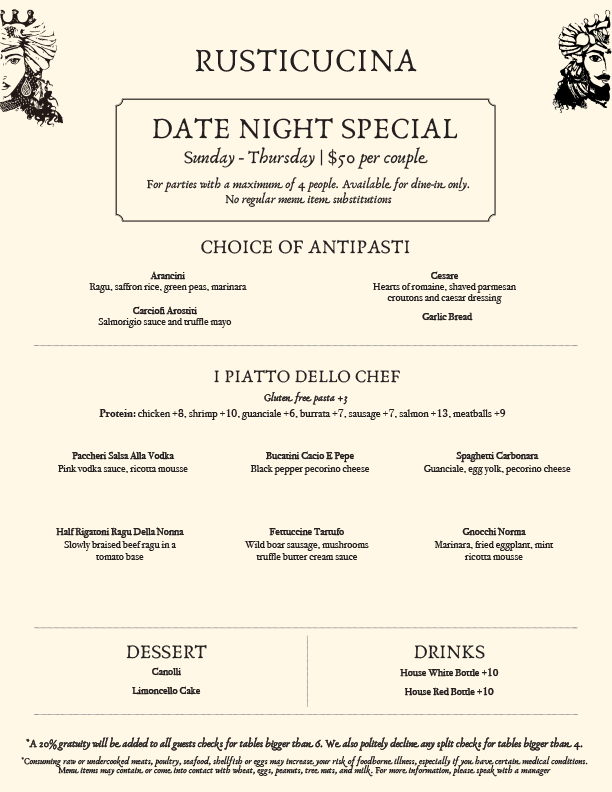 Menu — Rusticucina