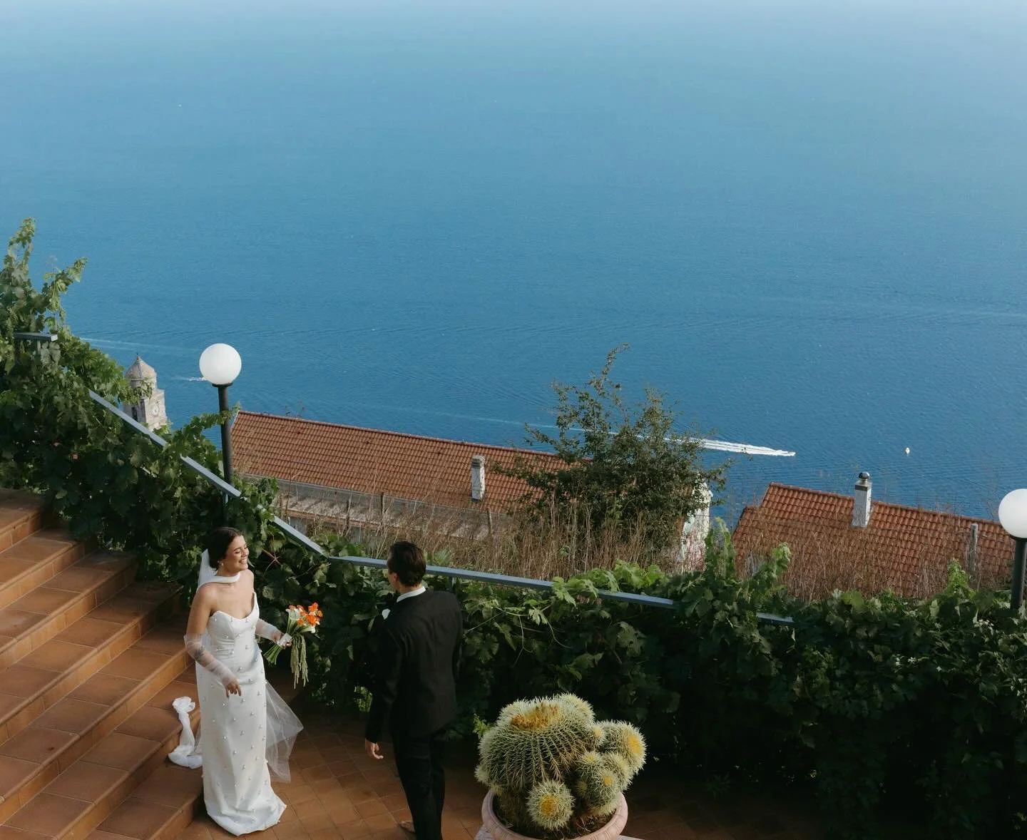 Last night Jess &amp; Sam said I do just the two of them&mdash; It was so special. We celebrated &amp; ran around the Amalfi Coast until the sun went down. Such a dream ✨