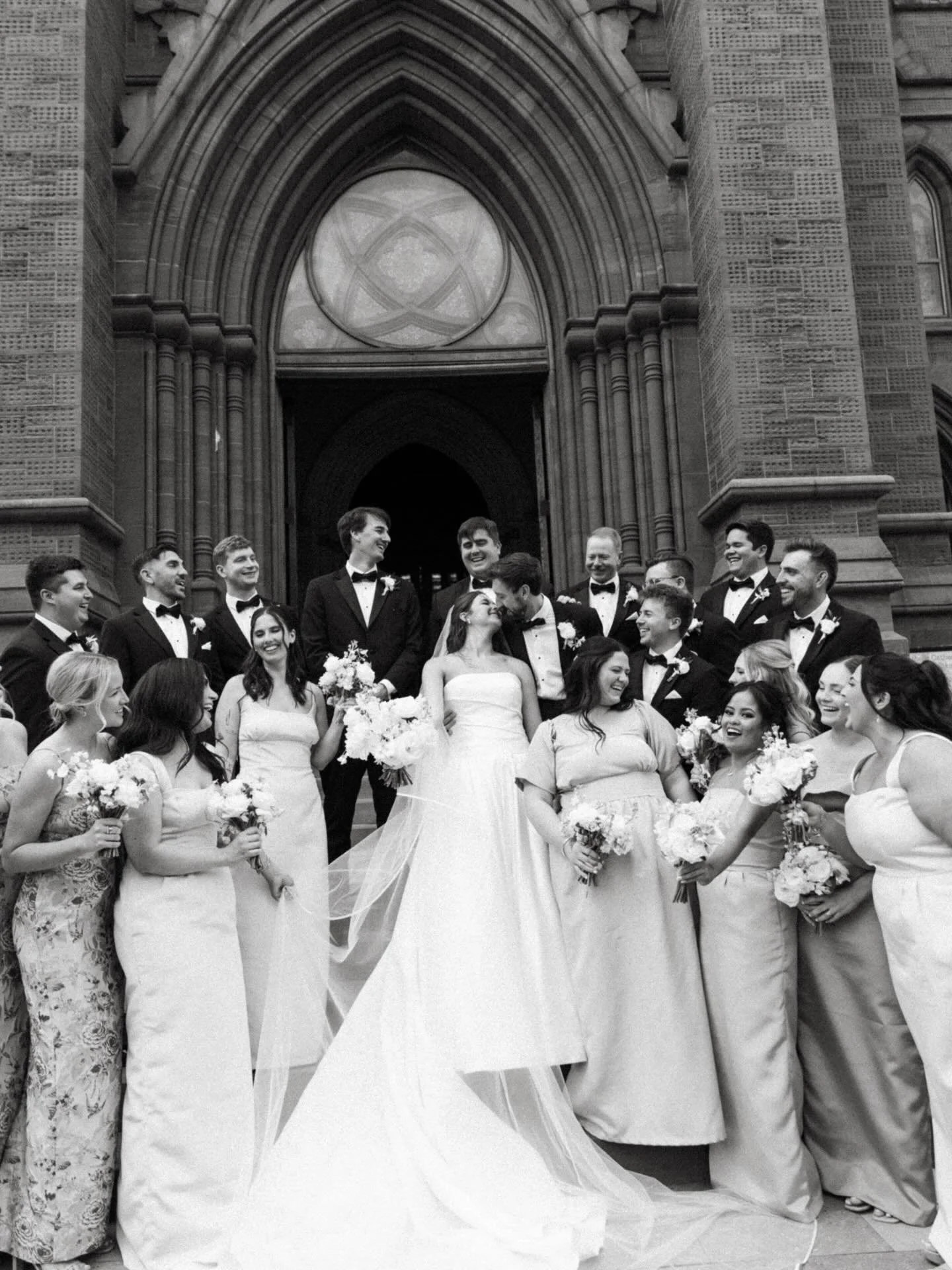 Natalie &amp; Steve celebrating with their friends after saying I do 🕊️