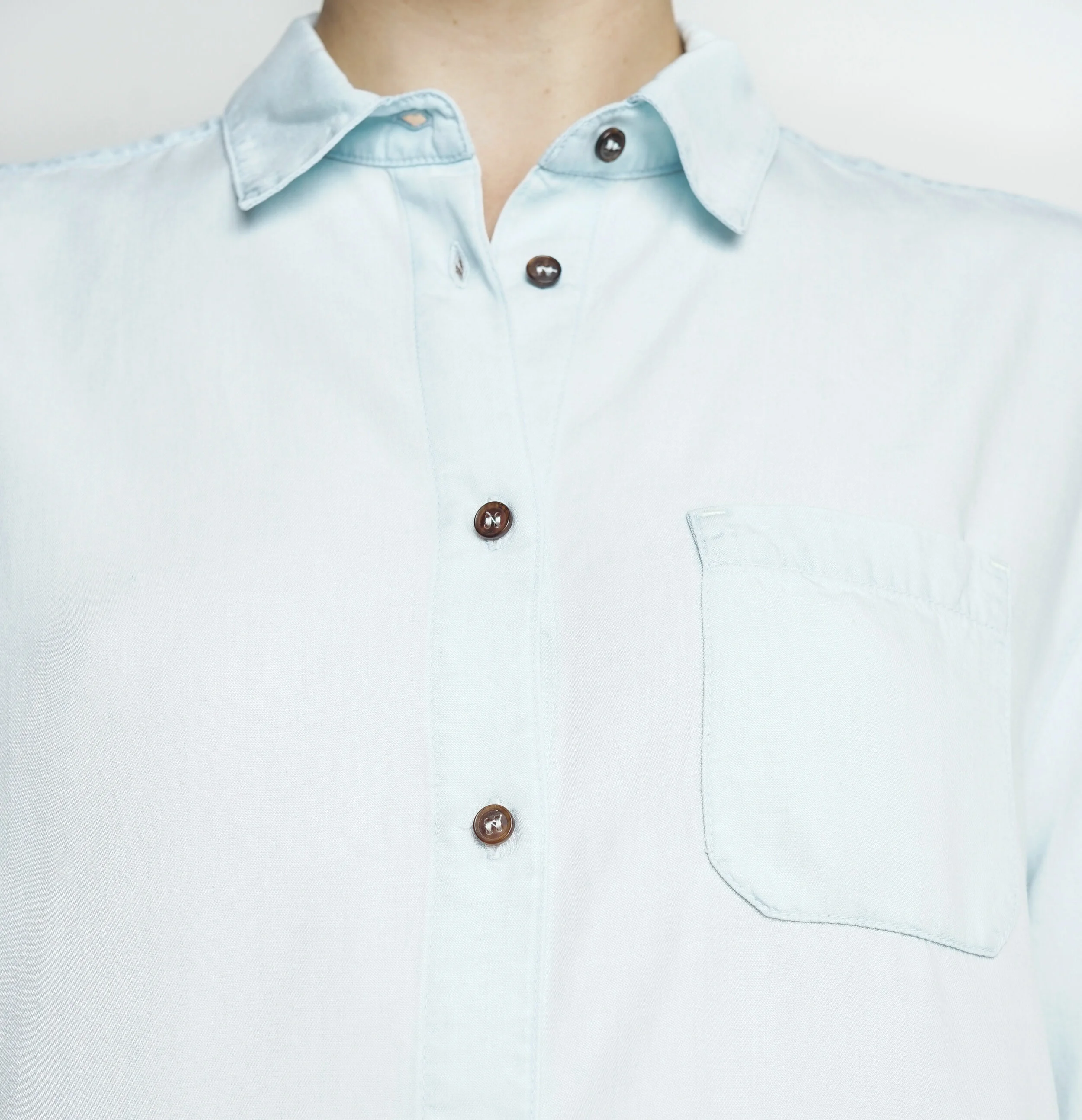 CUS / light blue blouse / large only