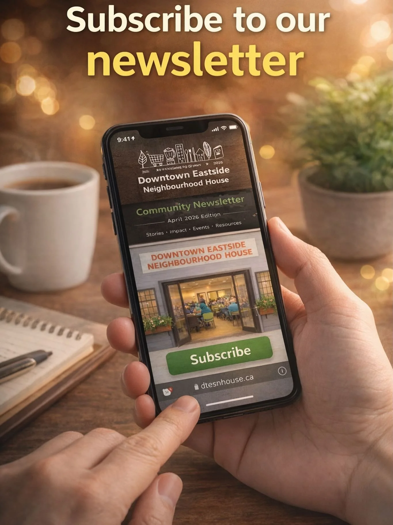 Good things are happening at the House &mdash; and we&rsquo;d love to share them with you.
Join our monthly newsletter for stories of impact, community events, volunteer opportunities, and ways your support helps neighbours thrive.

📩 Subscribe at d