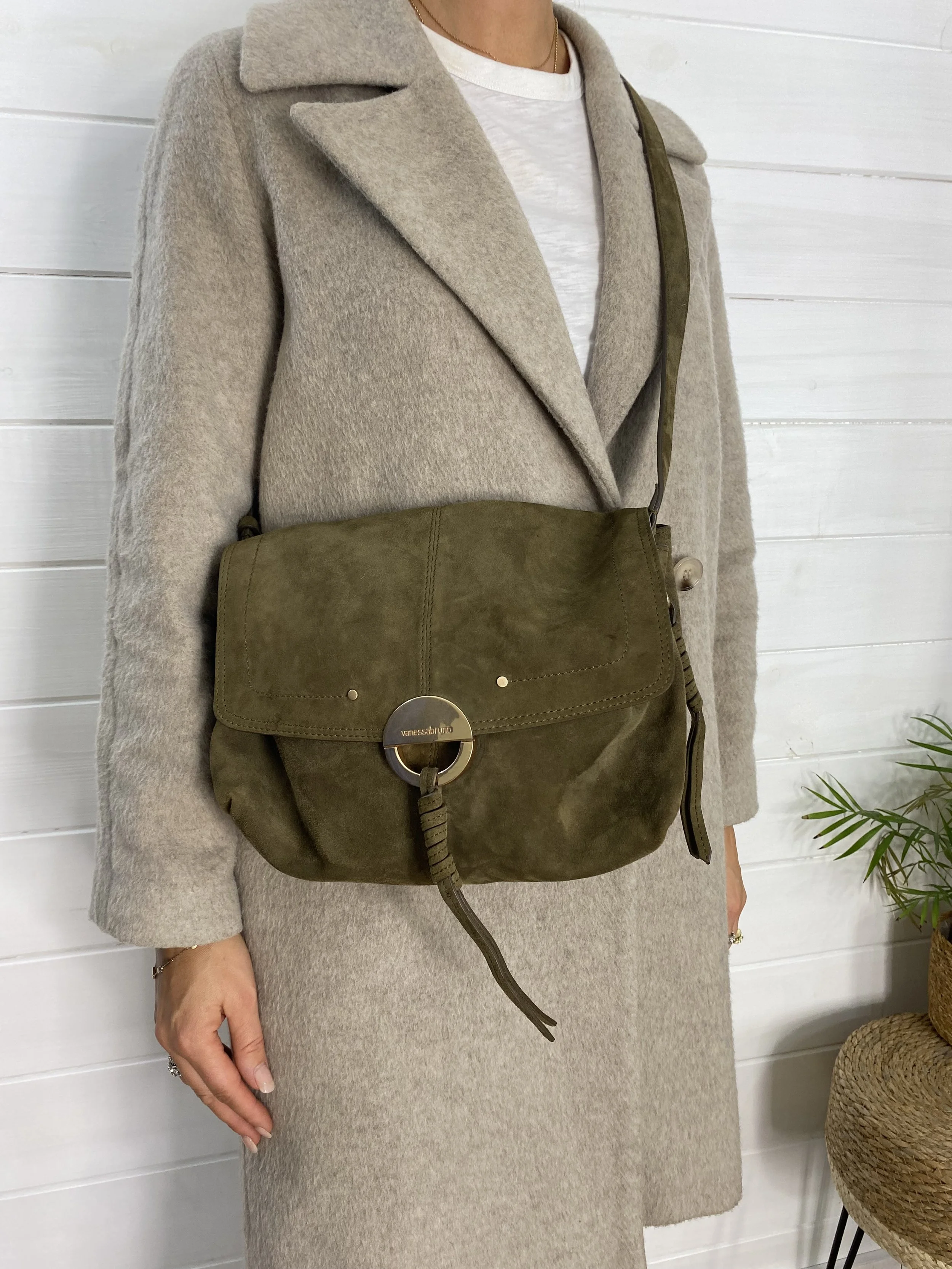 Vanessa Bruno Large Othilia in Khaki Suede
