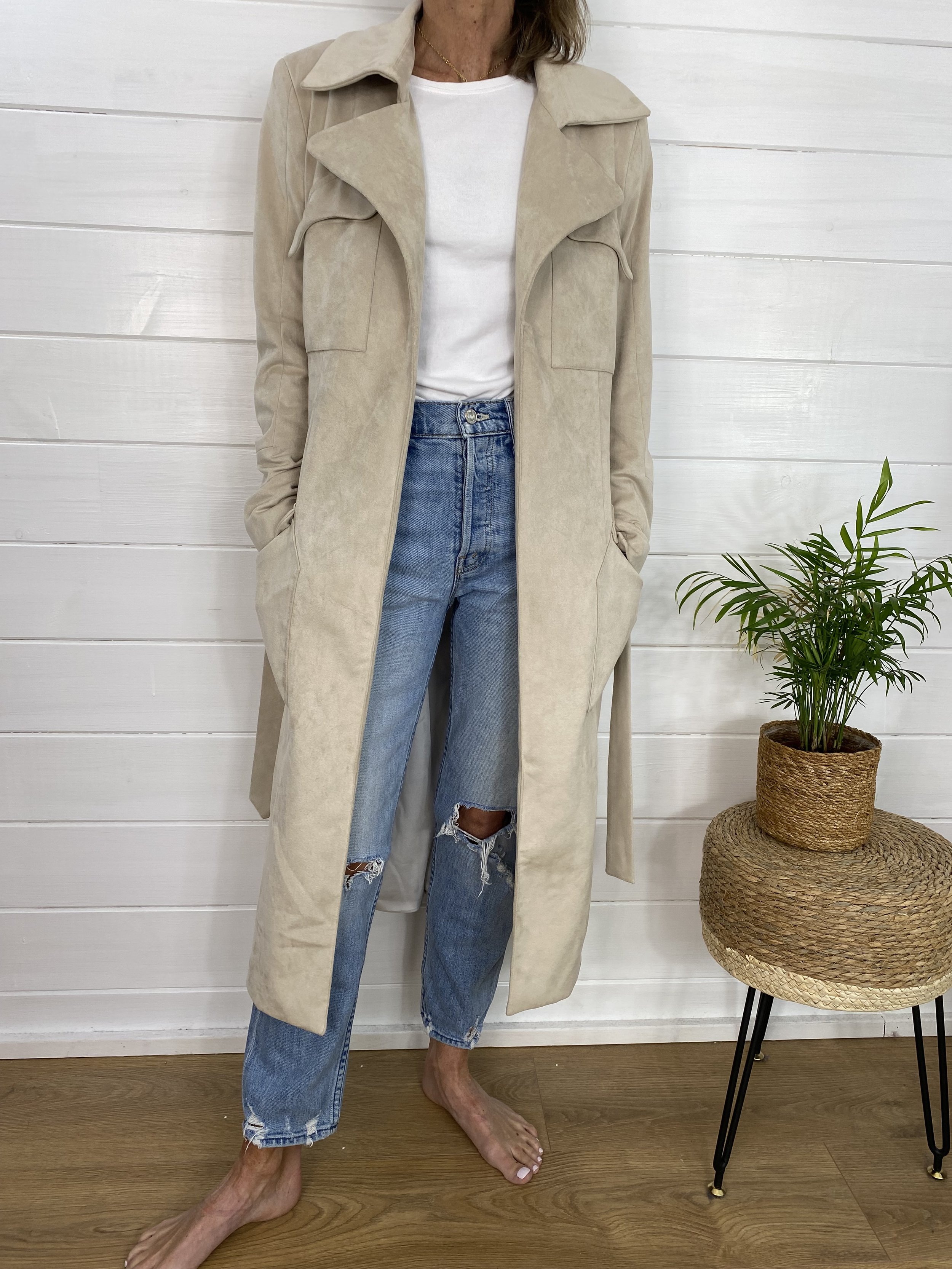 Each Other Stone Suede Trench (8)
