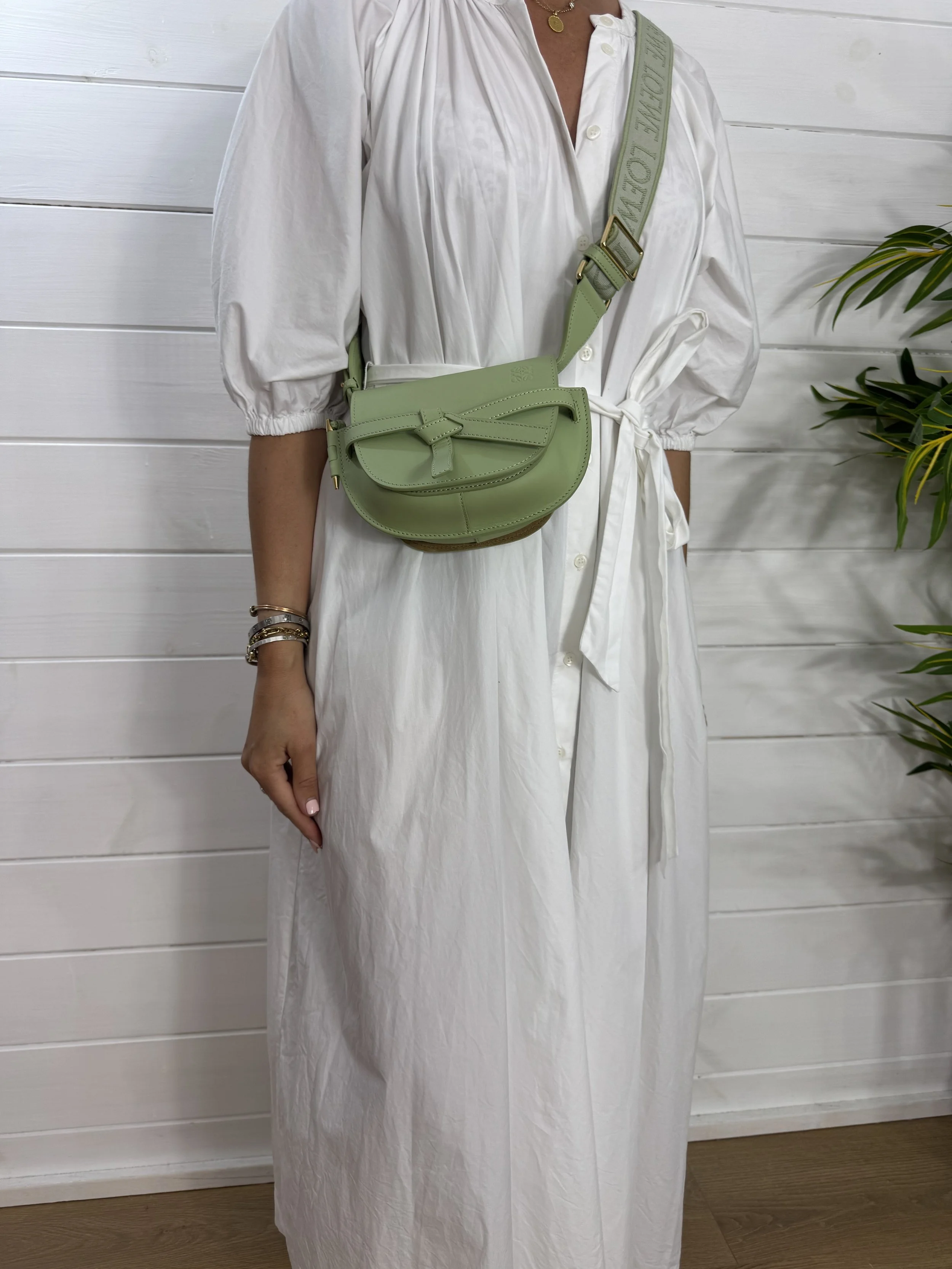 Loewe Mini 'Gate Bag' in Pistachio Green Leather