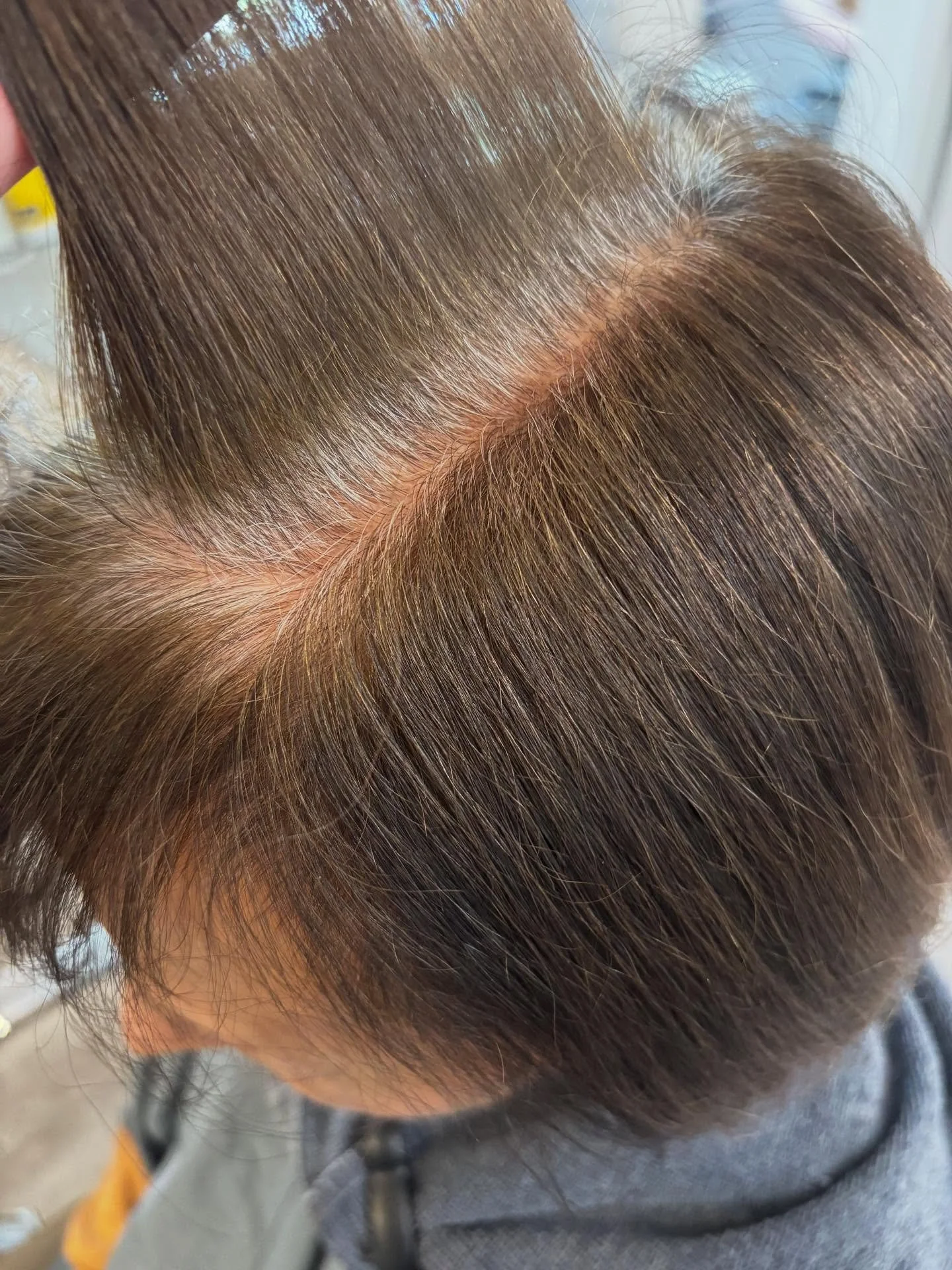 The journey to seamless grey coverage, this client received a color retouch with haircut and blow dry. Our main focus is covering the grey. With the addition of our new color dispenser, we have improved grey blending and coverage, customization down 