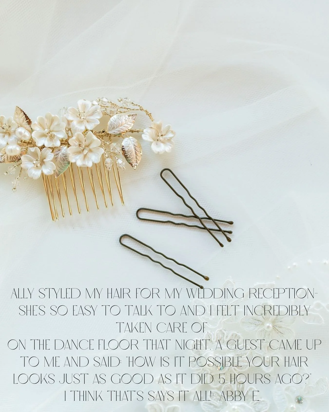 We&rsquo;re so grateful for every kind word our clients share!Your trust means the world to us, whether it&rsquo;s your wedding day or a visit behind the chair. Thank you for letting us be part of your story. Photo credit to @britperkins_ ✨🤍