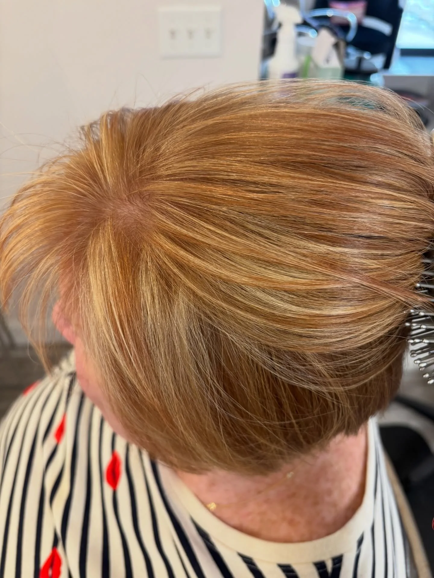 Bringing a natural red head back to life! Red hair and grey coverage is always a journey, as hair colorists we have to balance so many shades to create the perfect red especially on grey hair. Goldwell hair color has the best portfolio for copper, re