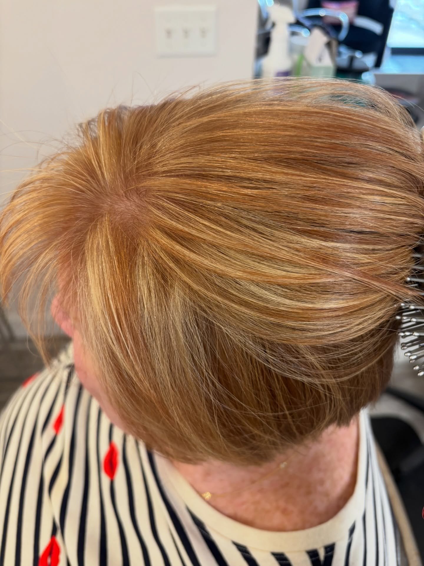 Bringing a natural red head back to life! Red hair and grey coverage is always a journey, as hair colorists we have to balance so many shades to create the perfect red especially on grey hair. Goldwell hair color has the best portfolio for copper, re